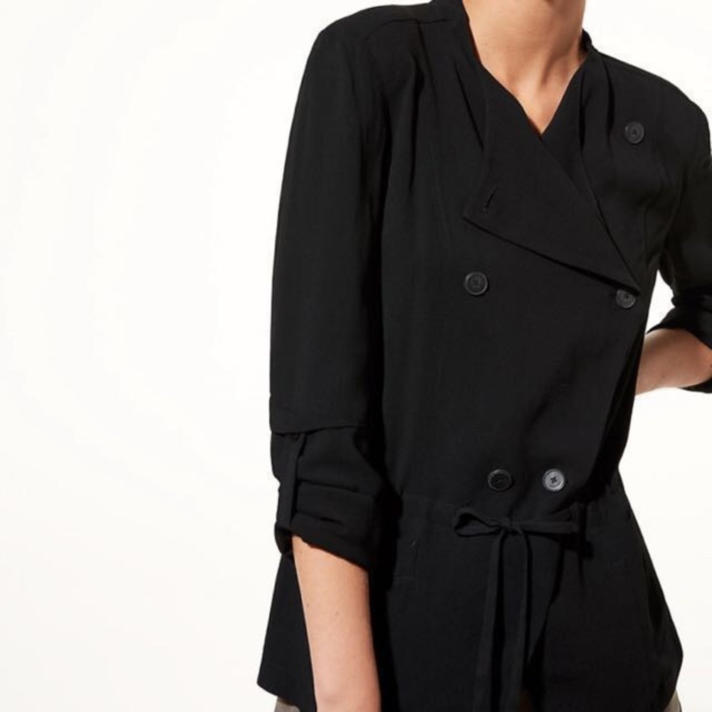 ARITZIA BABATON SIZE SMALL HAMELIN JACKET BLACK LIGHTWEIGHT BUTTON FRONT